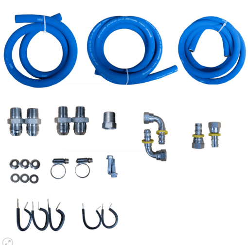 47RE Cooler Line Kit w/Heat Exchanger Relocation Power Driven Diesel