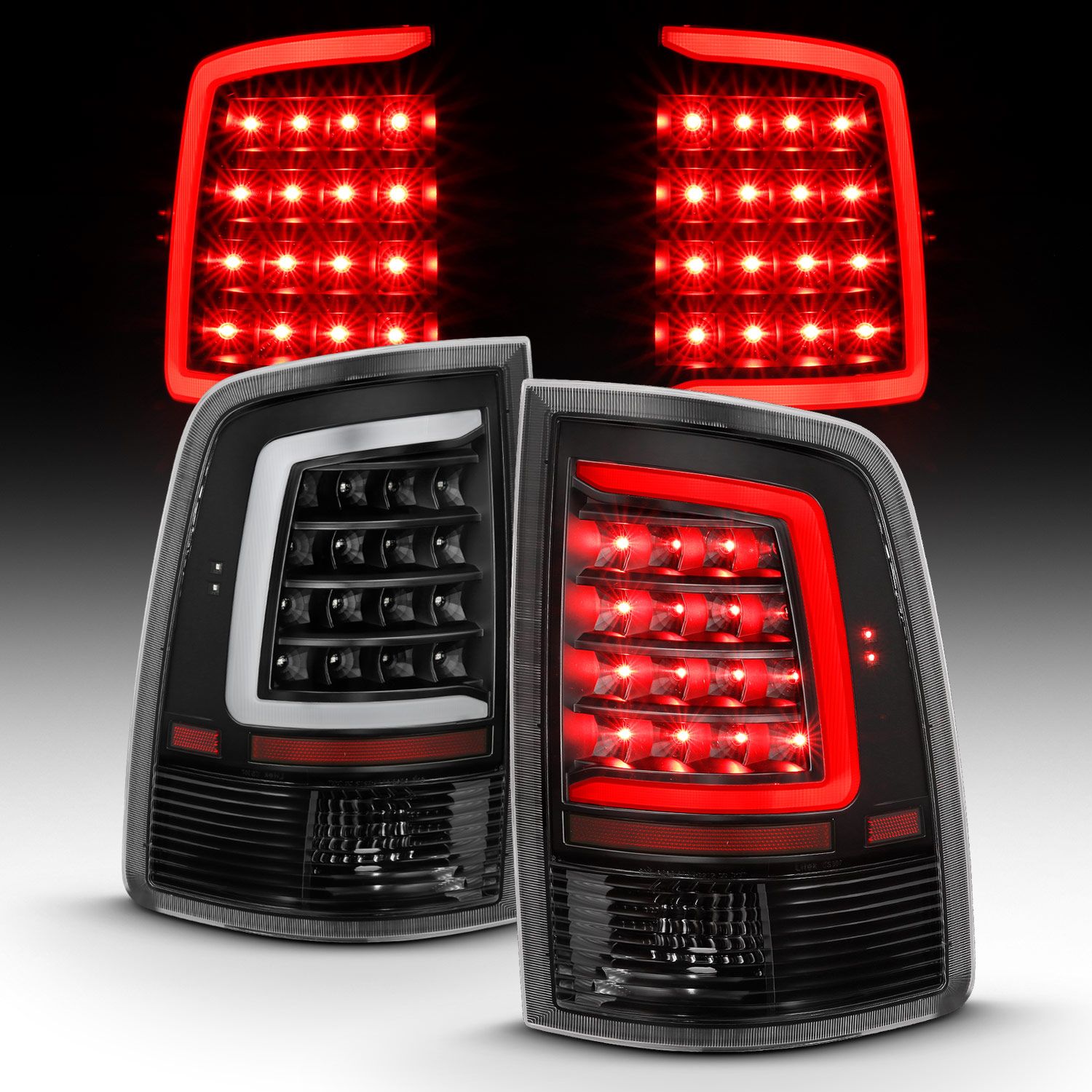 ANZO 09-18 Dodge Ram 1500 311318 LED Tail Light Black - Power Driven Diesel